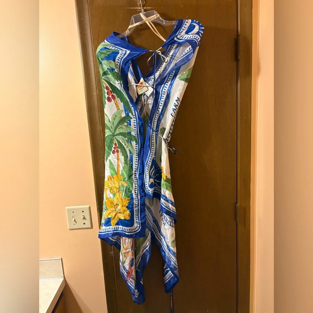 NWT Farm Rio Tropical Destination Handkerchief Cover-Up Maxi Dress - Picture 3 of 11